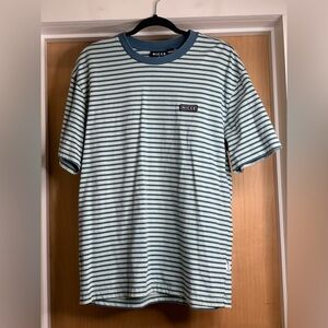 Nicce Men's Blue Striped T-Shirt. Size-Medium